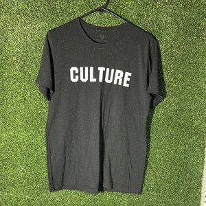 Black Short Sleeve Tee with Bold Culture Print